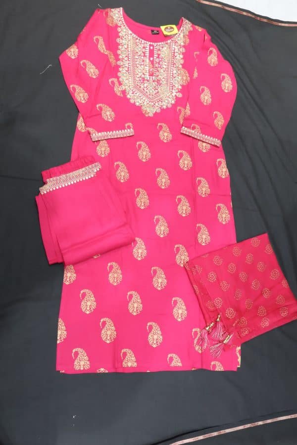 Pink Cotton Kurta Set