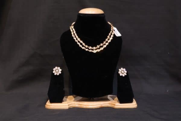 Double Layered Diamond Necklace Set (1)