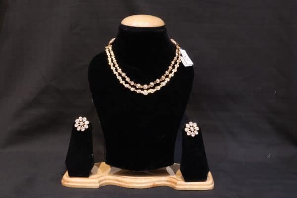 Double Layered Diamond Necklace Set (2)