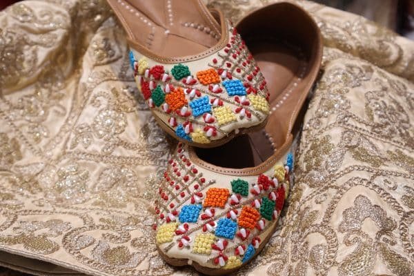 Multi Colour Hand Embroidered Punjabi Jutti