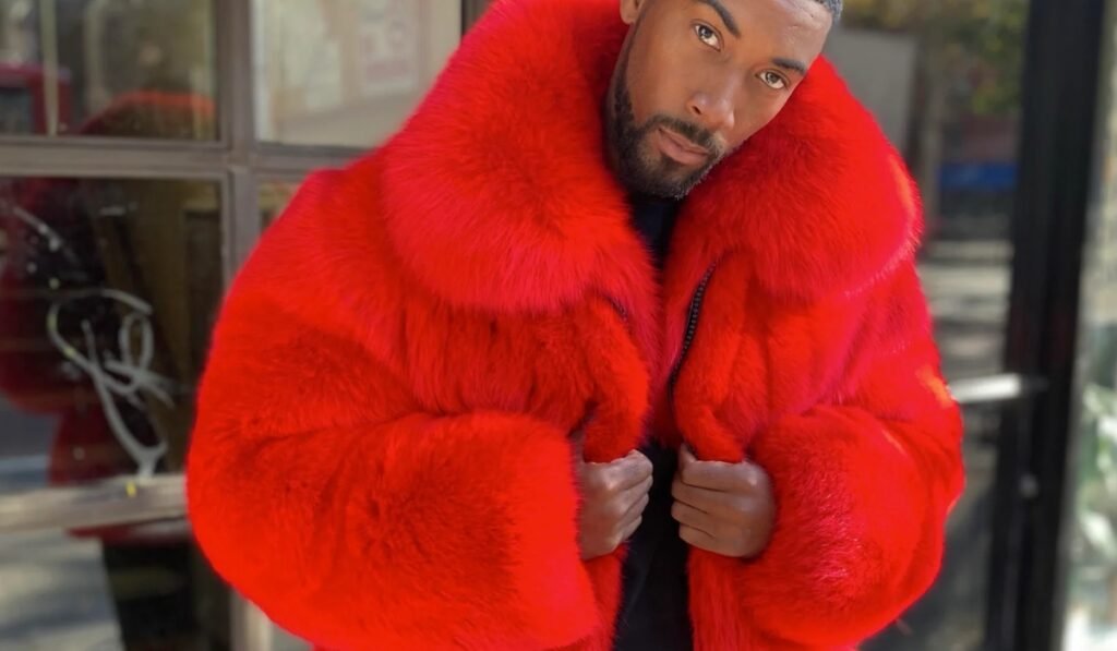 How to Style a Mens Red Faux Fur Coat 👔