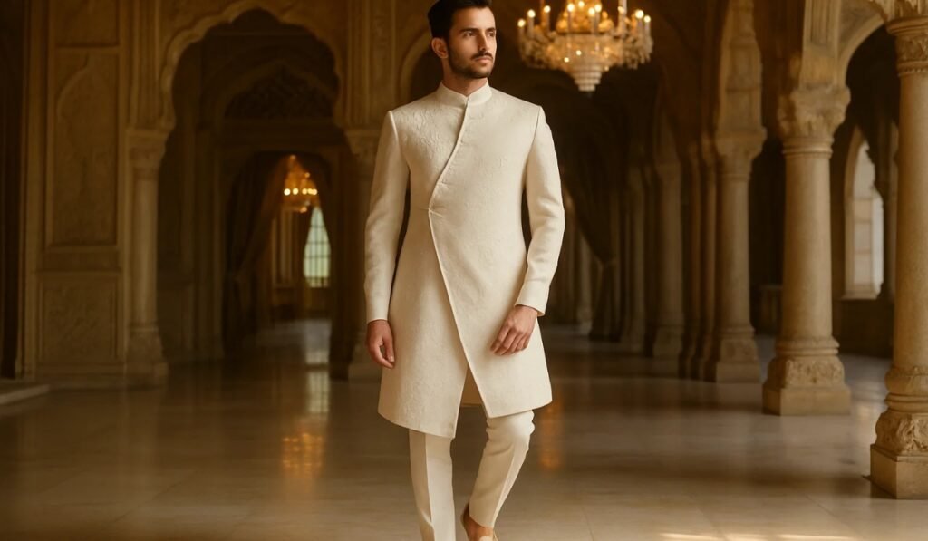 Wedding outfits for men classic sherwani with modern twist