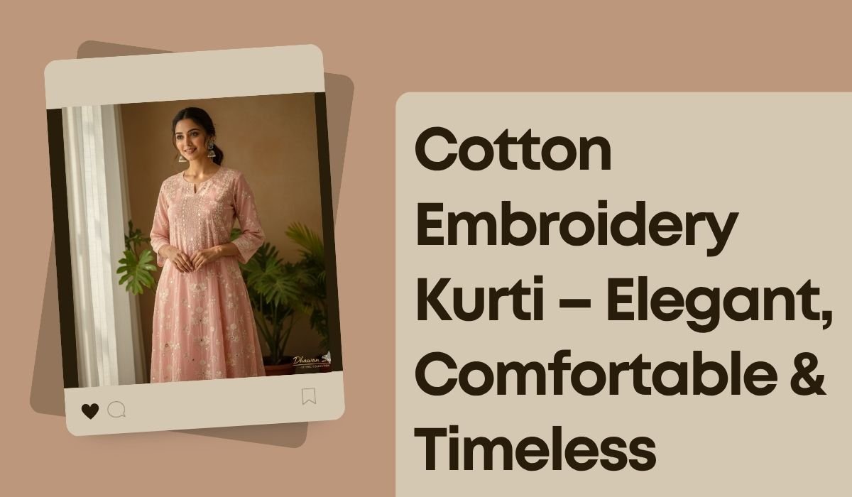 cotton embroidery kurti